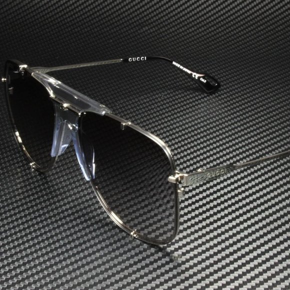 Gucci Black Silver 63mm Sunglasses - Picture 1 of 3